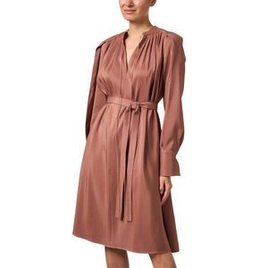short shirt dress for ladies No Timeline Blue Stripe Cotton Pleated Mini Shirt Dress main image 0